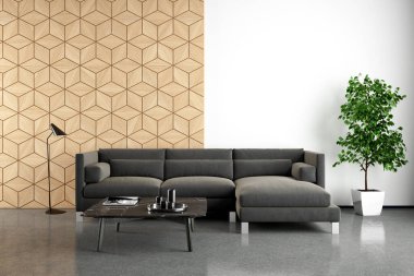 Büyük lüks, modern, en az aydınlık iç mekan, oda modelleme sanatçısı.