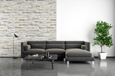 Büyük lüks, modern, en az aydınlık iç mekan, oda modelleme sanatçısı.