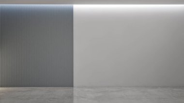 Büyük lüks, modern, parlak iç mekanlar. Oturma odası tasviri. 3D görüntüleme.