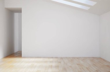 Büyük lüks, modern, parlak iç mekanlar. Oturma odası tasviri. 3D görüntüleme.