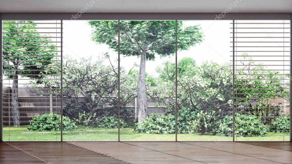 Large luxury modern bright interiors Living room mockup illustration 3D rendering computer digitally generated image