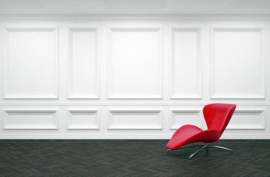 Büyük lüks, modern, parlak iç mekanlar. Oturma odası tasviri. 3D görüntüleme.