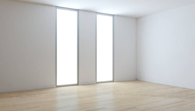 Büyük lüks, modern, parlak iç mekanlar. Oturma odası tasviri. 3D görüntüleme.
