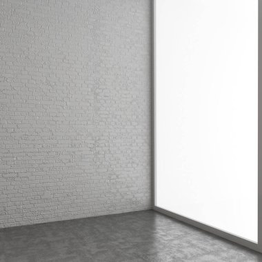 Büyük lüks, modern, parlak iç mekanlar. Oturma odası tasviri. 3D görüntüleme.