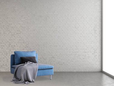 Büyük lüks, modern, parlak iç mekanlar. Oturma odası tasviri. 3D görüntüleme.