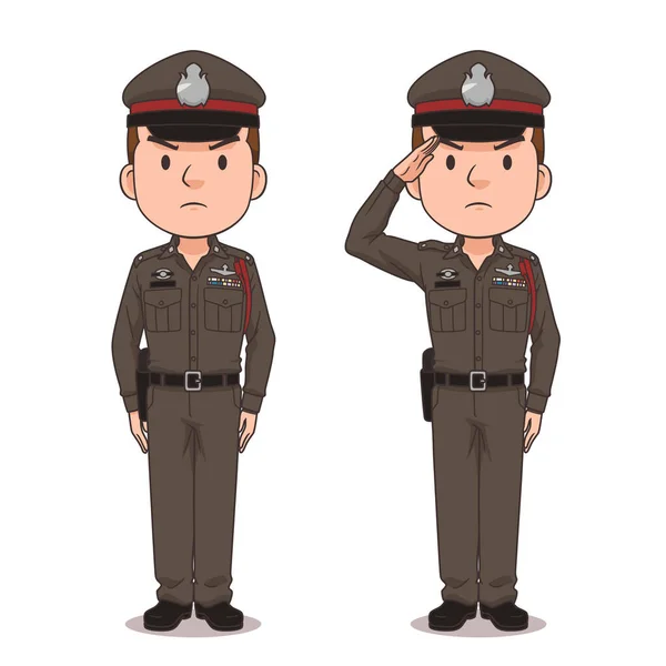 タイ警察の漫画キャラクター — ストックベクタ