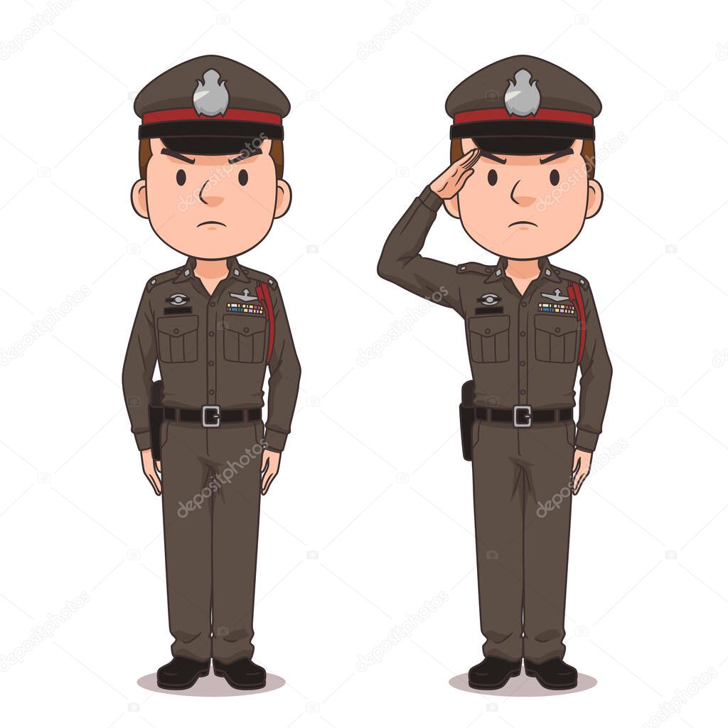 Cartoon character of Thai police.
