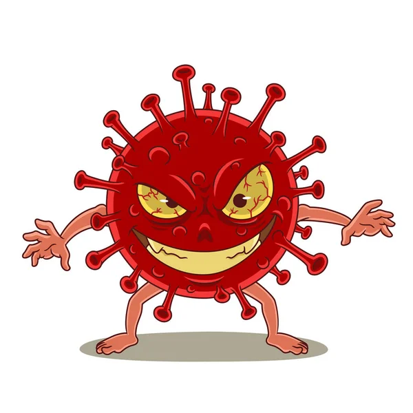Caráter Dos Desenhos Animados Coronavírus Covid — Vetor de Stock