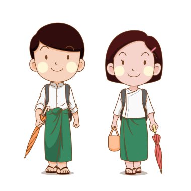 Okula giden Myanmar 'lı birkaç sevimli öğrenci..