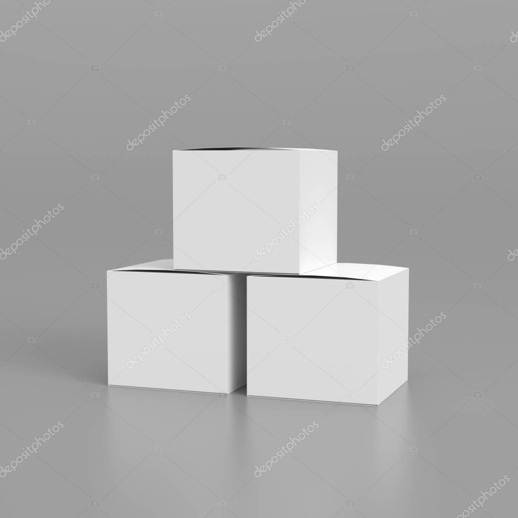 Download Three boxes mockup, 3D rendering — Stock Photo © TissaNsk ...