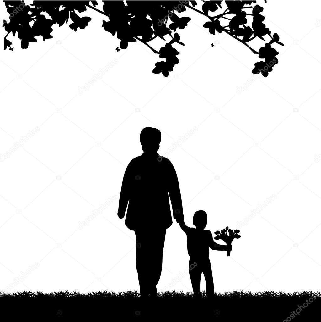 Download Grandma Walks Grandson Flowers Park One Series Similar ...