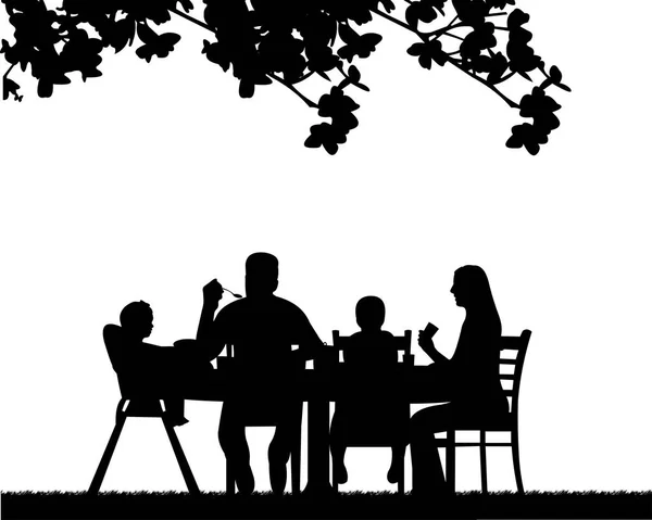 Family Lunch Open One Series Similar Images — Stock Vector