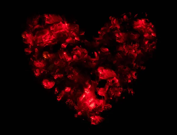 Warmth and love for valentine's day in the form of a heart made — Stock Photo, Image