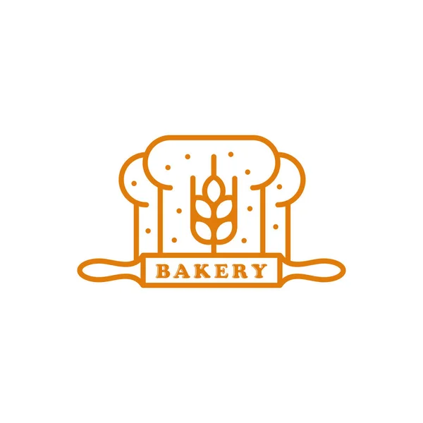 Plantilla Logotipo Panadería Ilustración Vectores Línea Panadería — Vector de stock