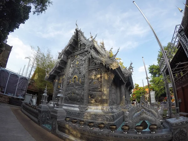 Silverkapell Helt Silvermetall Sri Suphan Temple Chiang Mai Thailand — Stockfoto