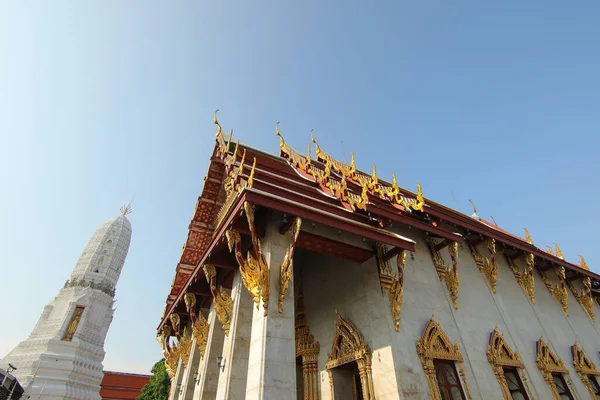 Chapel Architecture Wat Rakhang Kositaram Woramahaviharn Bangkok Tailandia — Foto de Stock