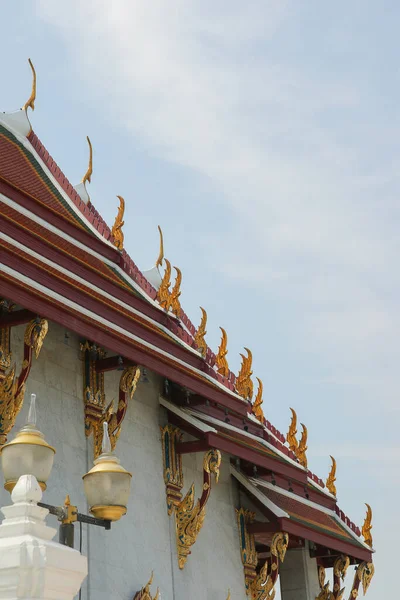Chapel Architecture Wat Rakhang Kositaram Woramahaviharn Bangkok Tailandia — Foto de Stock