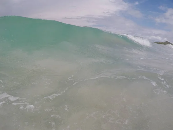 Ocean Wave Blue Ocean Wave Uitzicht Vanuit Het Water — Stockfoto