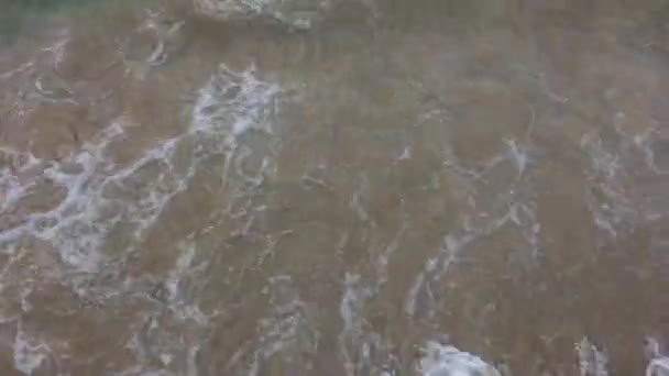 Άμμος Και Κύμα Στο Φόντο Της Παραλίας — Αρχείο Βίντεο