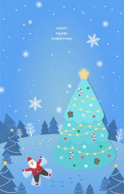 Noel illüstrasyonları. Çok fazla kar geliyor.