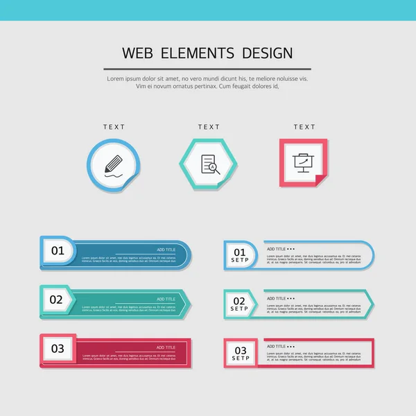 Semplice Set Elementi Web Design — Vettoriale Stock