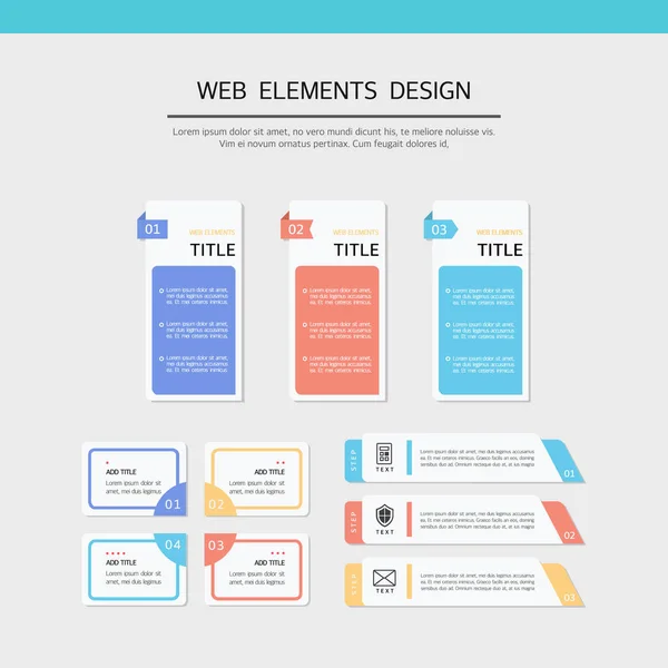 Einfaches Web Element Design Set — Stockvektor