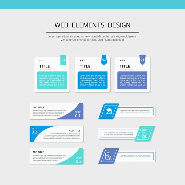 Semplice Set Elementi Web Design — Vettoriale Stock