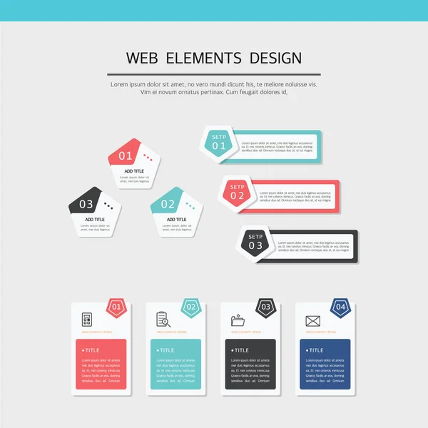 Sistema Diseño Elemento Web Simple — Archivo Imágenes Vectoriales