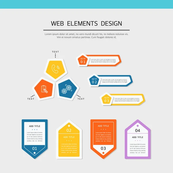 Sistema Diseño Elemento Web Simple — Archivo Imágenes Vectoriales