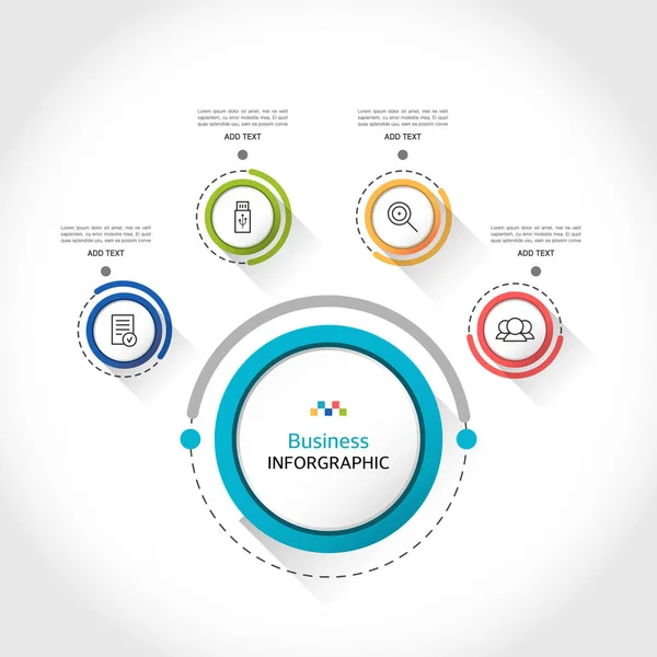 Design Simples Negócios Ilustração Infográfica — Vetor de Stock