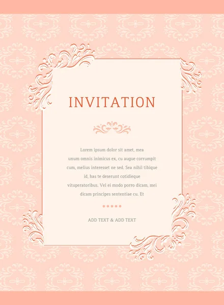 Elegant Design Invitation Curves — Stock Vector