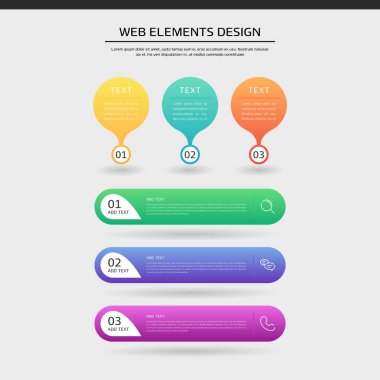 Gradyan web element tasarımı seti