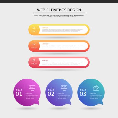 Gradyan web element tasarımı seti