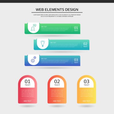 Gradyan web element tasarımı seti
