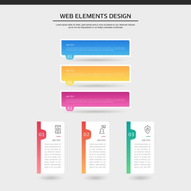Gradyan web element tasarımı seti