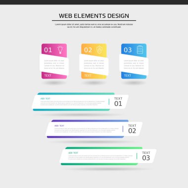 Gradyan web element tasarımı seti