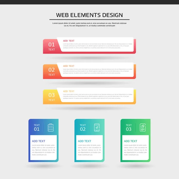 Gradiente Conjunto Diseño Elementos Web — Vector de stock