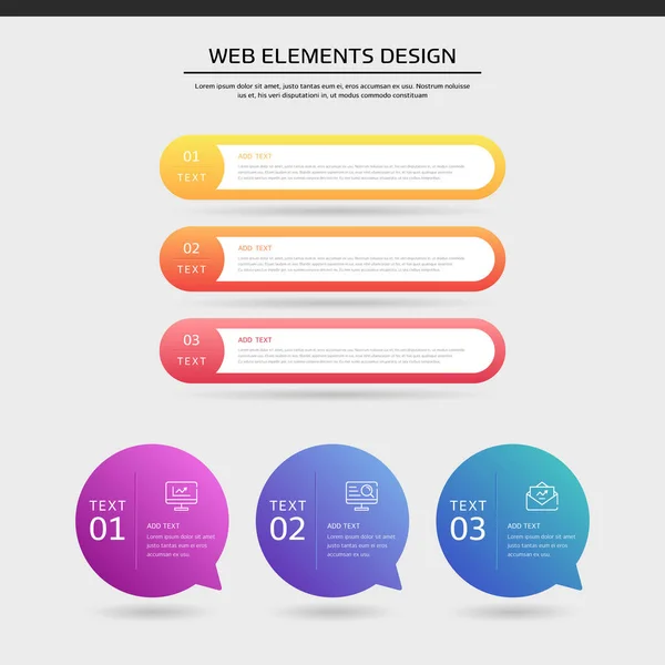 Gradient Web Element Design Set — Stock Vector