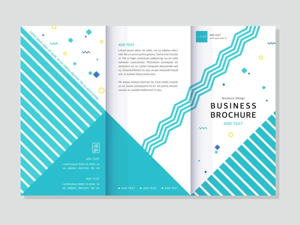 Drievoudige Zakelijke Brochure Met Geometrische Achtergrond — Stockvector