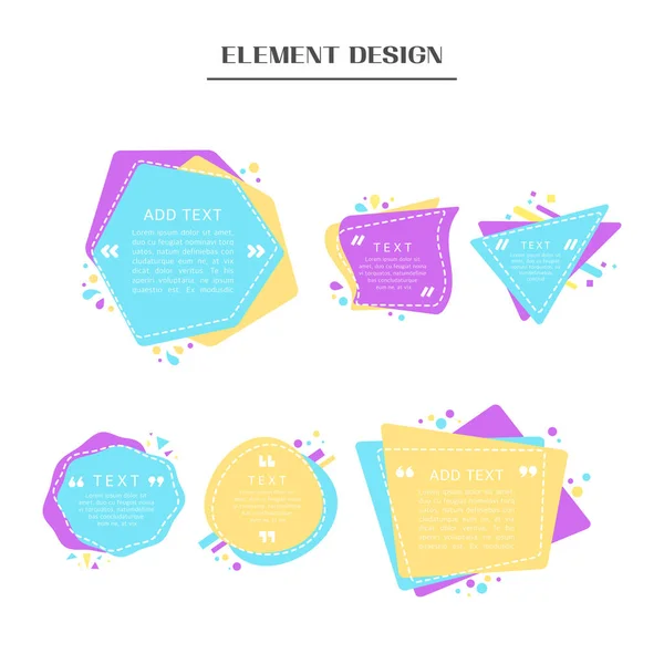 Diseño Caja Texto Forma Geométrica Colorida — Vector de stock