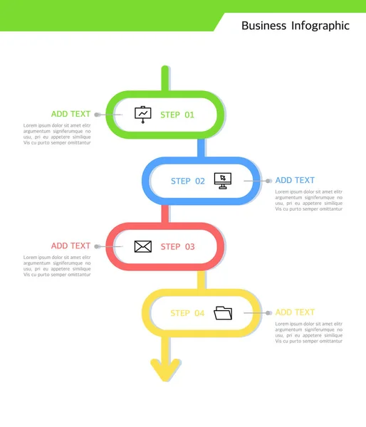 Projeto Geométrico Curvo Infográfico Negócio — Vetor de Stock