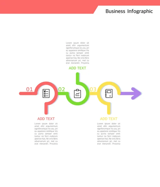 Projeto Geométrico Curvo Infográfico Negócio — Vetor de Stock