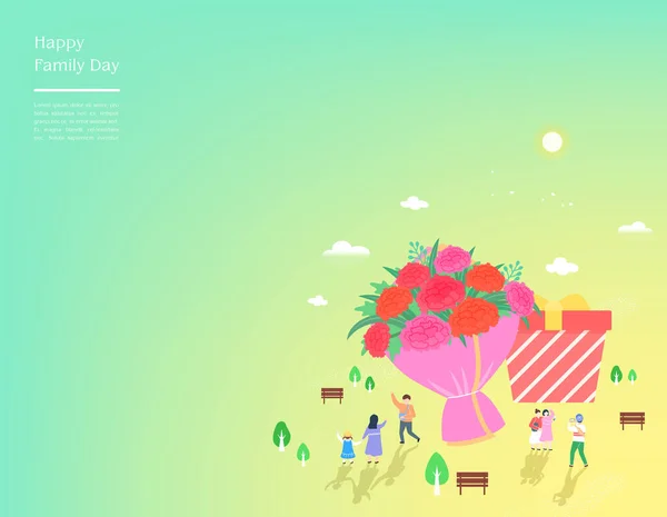 Mutlu aile ayı minimalist duygusal illüstrasyon