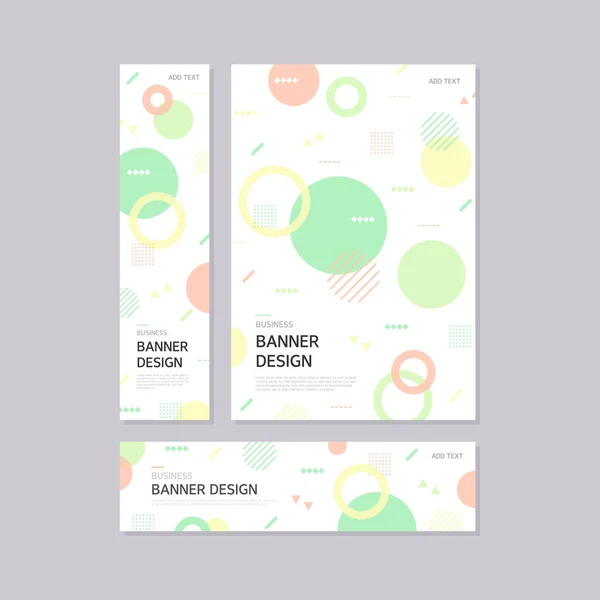 Conjunto Diseño Banner Geometría Empresarial — Vector de stock