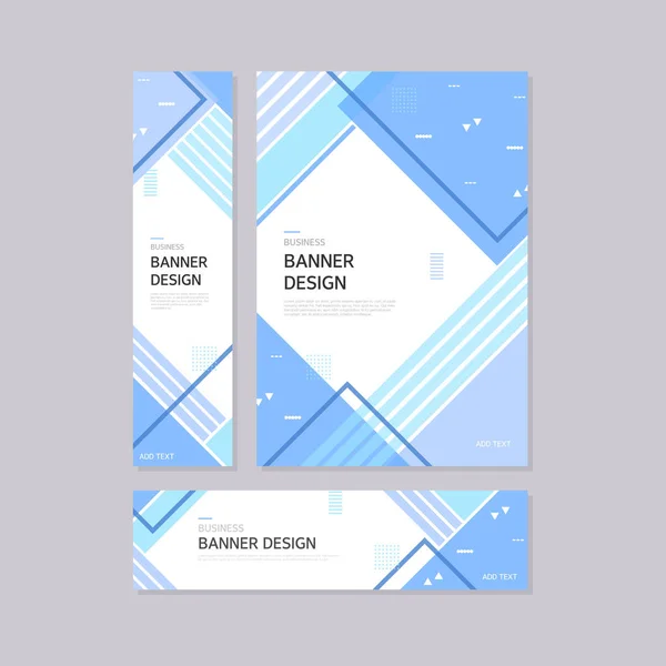 Conjunto Diseño Banner Geometría Empresarial — Vector de stock