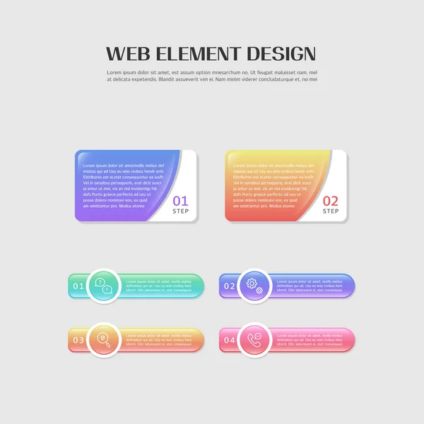 Diseño Elementos Web Gradiente — Vector de stock