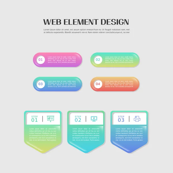 Lutning Webbelementdesign — Stock vektor