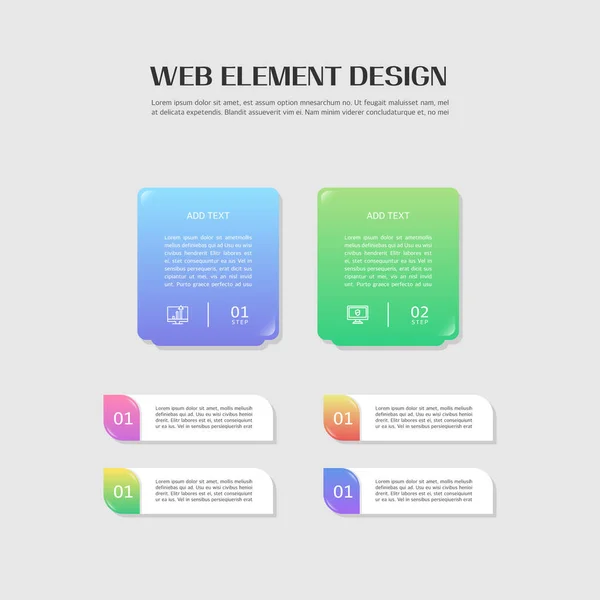 Disegno Elemento Web Gradiente — Vettoriale Stock