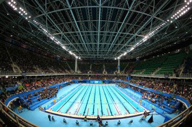 The Olympic Aquatics Center in Rio Olympic Park during Rio 2016 Olympic Games  clipart