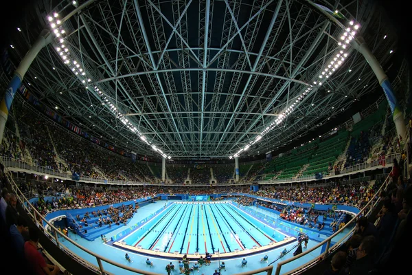 O Centro Aquático Olímpico no Parque Olímpico do Rio durante os Jogos Olímpicos Rio 2016 — Fotografia de Stock